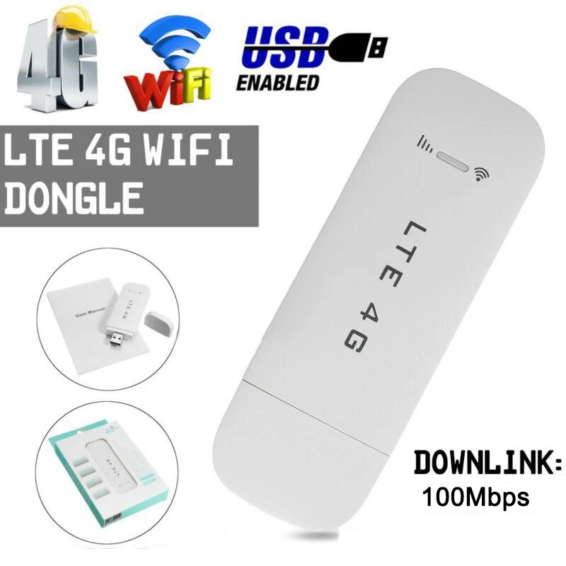 

TianJie 4G WiFi Router Portable USB Modem Wireless Mobile Hotspot LTE 3G/4G Unlocked Dongle with SIM Slot Stick Date Card wifi