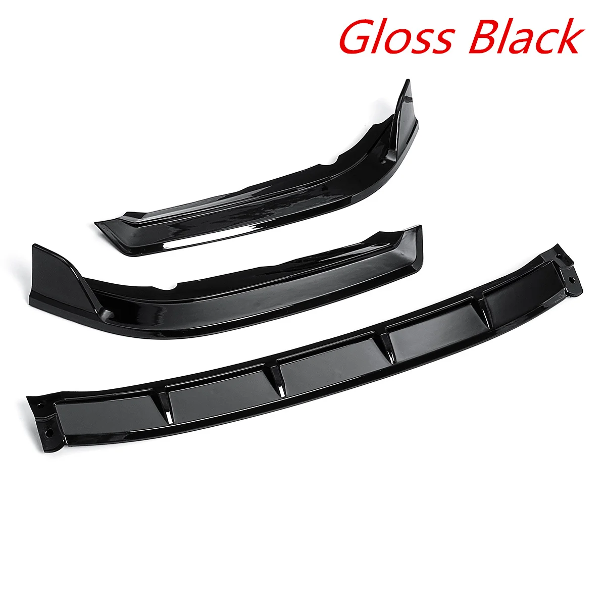 Glosss Black 3 шт Автомобильный передний бампер сплиттерная губа разветвители диффузор для губ комплект протекторов спойлер Крышка Накладка для Honda Для Civic - Цвет: Glosss Black