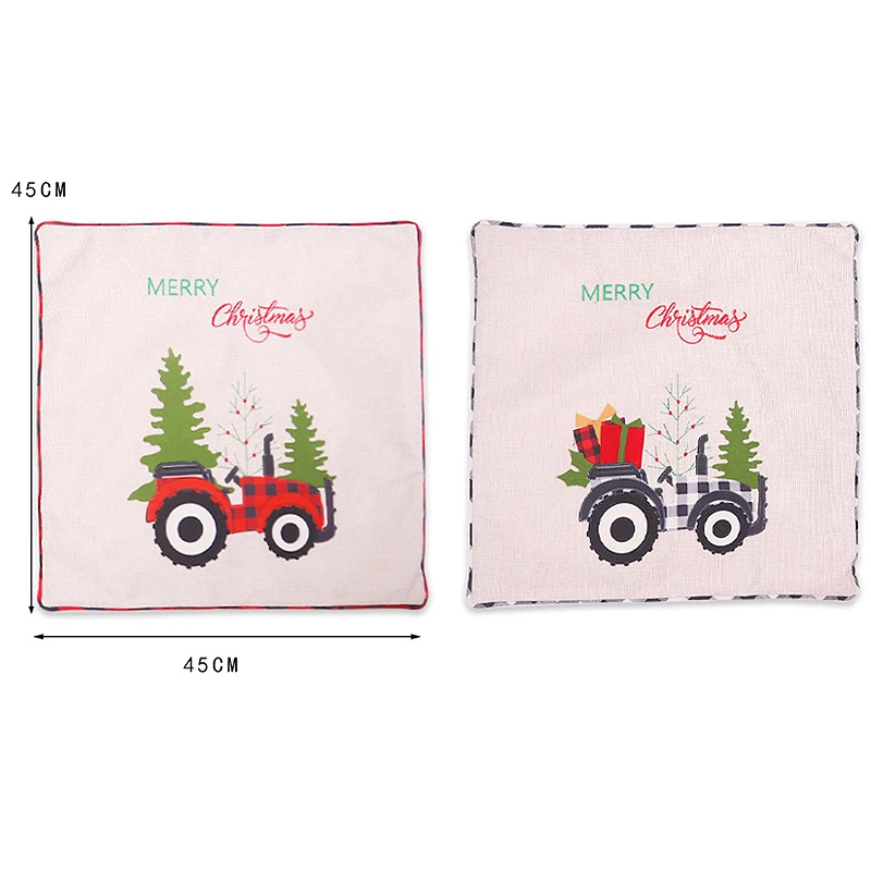 

2 Pcs Christmas Cushion Cover Decorative Pillows Cover for Sofa Seat Square Soft Throw Pillow Case 45X45cm Home Decor