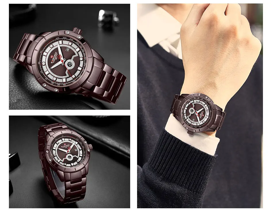 NAVIFORCE мужские часы спортивные водонепроницаемые Лидирующий бренд Роскошные