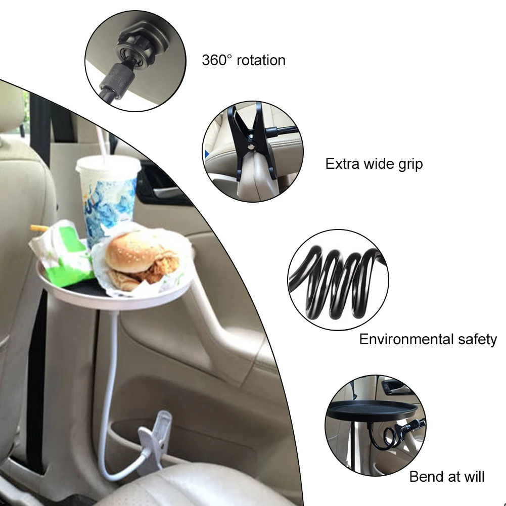 

New Universal Adjustable Car Cup Holder Coffee Bottle Storage Box Accessories Food Tray Car Burger Fries Table Accessori