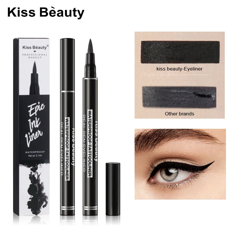 Kiss beauty 1 шт. черный стойкий карандаш для глаз водонепроницаемый подводка