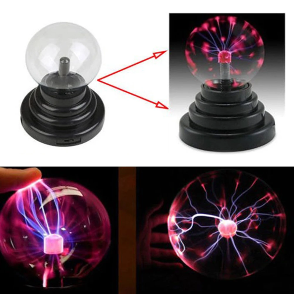 

3 inch Plasma Ball Light Sphere Lightning USB Static Glitter Touch Control Voice Sensor Christmas Kids Gift Party Night Light