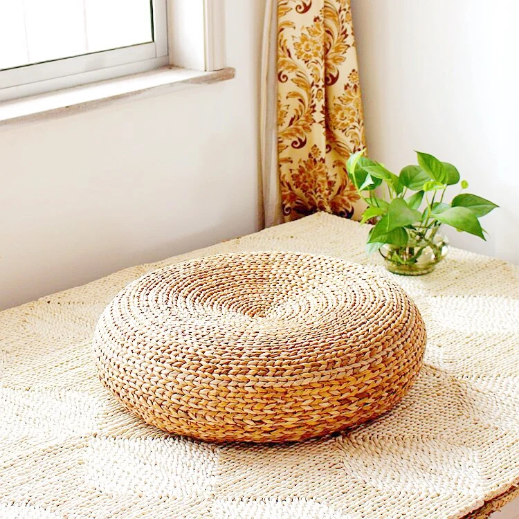 

Grass futon, Japanese cushion thickened round tea ceremony, rattan tatami, water lotus, 40, 50, 60cm