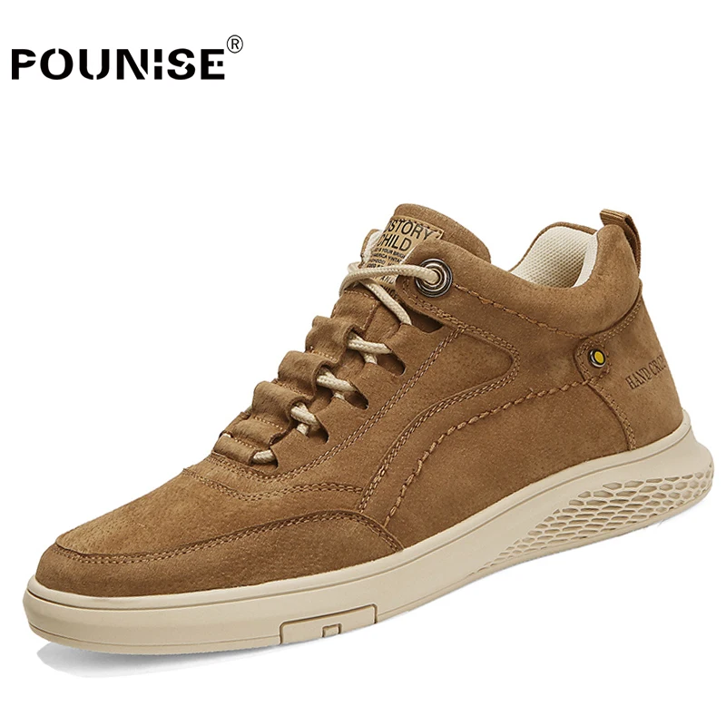 Высококачественная обувь из натуральной кожи Мужская зимняя повседневная