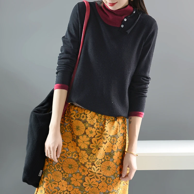 Осенне-зимний свитер модные женские тонкие пуловеры с отделкой новинка 2019