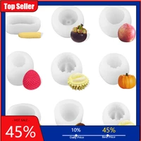 handmade diy new creative fruit shape collection silicone making candle mold aromatherapy baking 3d candle mold tools