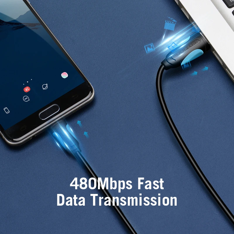 Кабель Micro USB Vention 2 А кабель для быстрой зарядки и передачи данных планшетов Samsung
