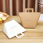 Лидер продаж, креативная простая Подарочная коробка для конфет из крафт-бумаги с бронзовыми ручками