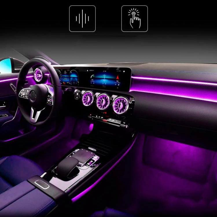 5Pcs Air Vent Led Ambient Light Turbine Outlets Lamp 64 Color For Mercedes-Benz