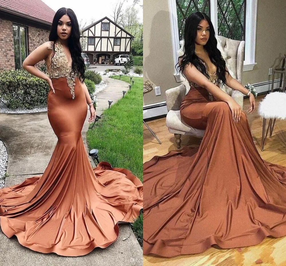 Vestidos de gala африканская Русалка Выпускные платья Длинные сексуальные глубокий v-образный вырез импортные вечерние платья черные женские вечерние платья для девочек