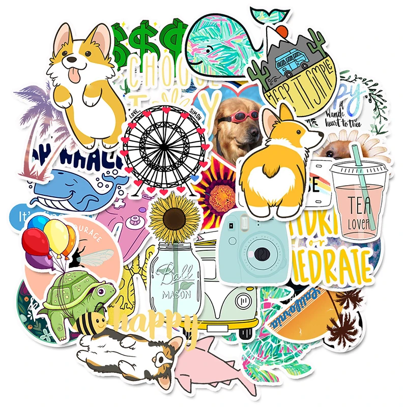 Наклейки на планшет 50 шт. Мультяшные простые милые наклейки для детей игрушка