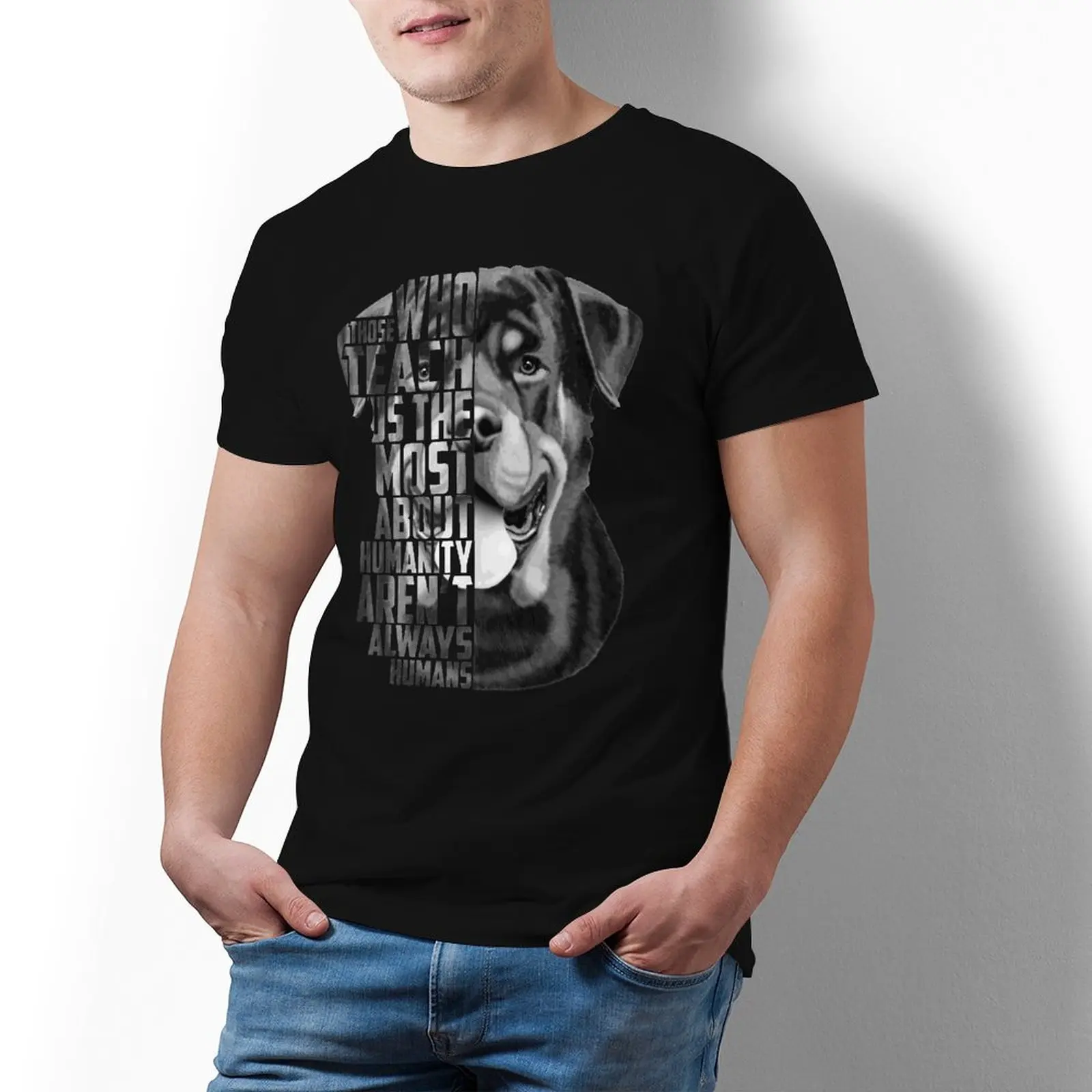 

Футболка Rottweiler, милая футболка с коротким рукавом, 100 хлопок, Пляжная футболка с принтом
