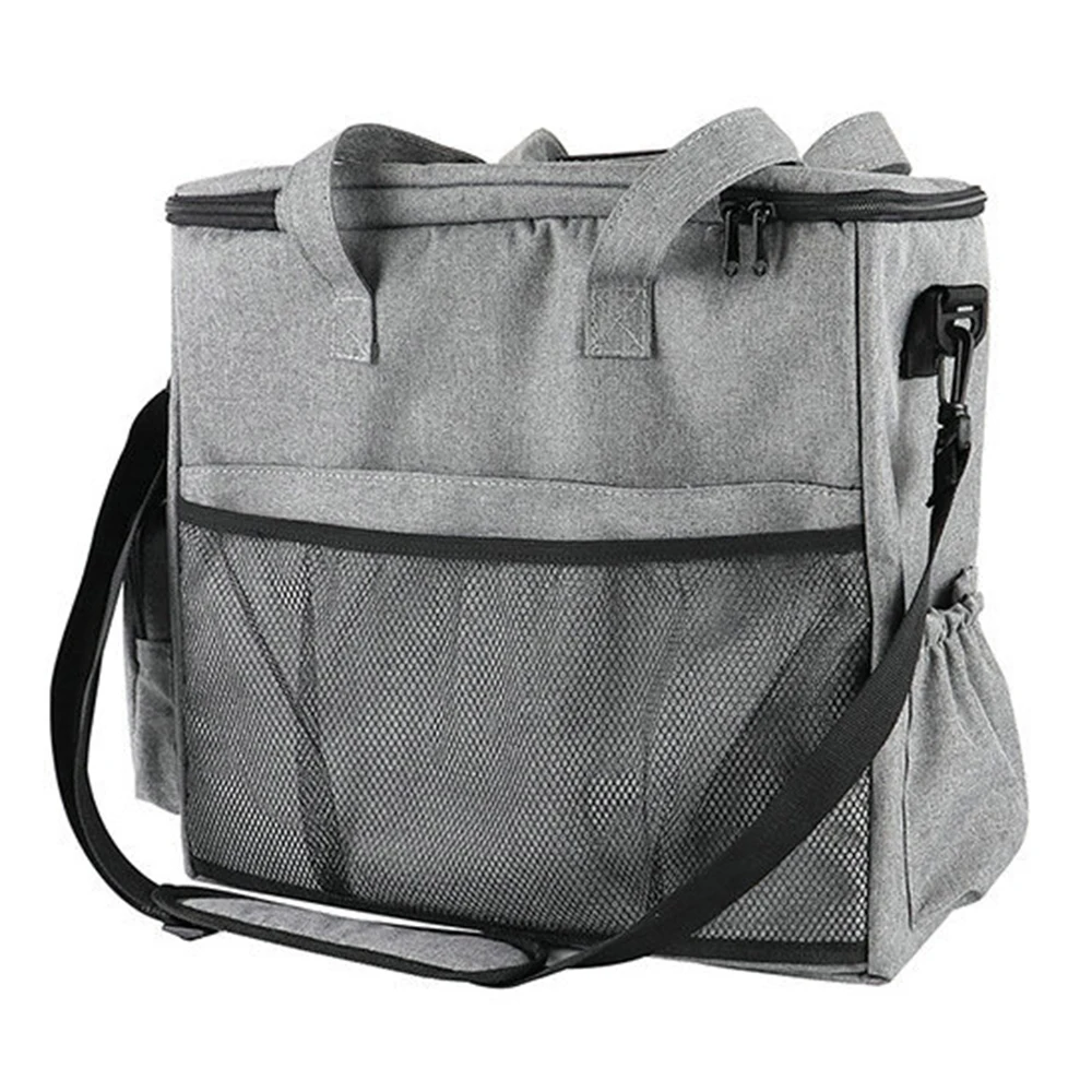 

Сумка-Органайзер для домашних животных, дорожная сумка для собак с 2 держателями для еды, сумка-тоут для хранения кошек с несколькими карман...