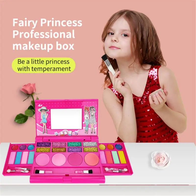 

Makeup Sets Children Teen Girls Princess Make Up Box Glitter Eye Shadow Lipstick Cosmetic Kit Gift Kids Safe Non Toxic Toy TSLM1