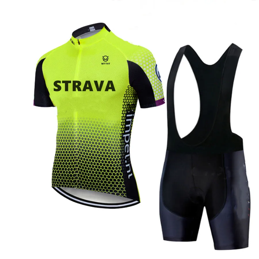 

MTTHT Men's Cycling Jersey Suit STRAVA Ropa De Ciclismo Ultraviolet-Proof Bicycle Team Racing Gel Bib Pants Set Fahrradtrikot