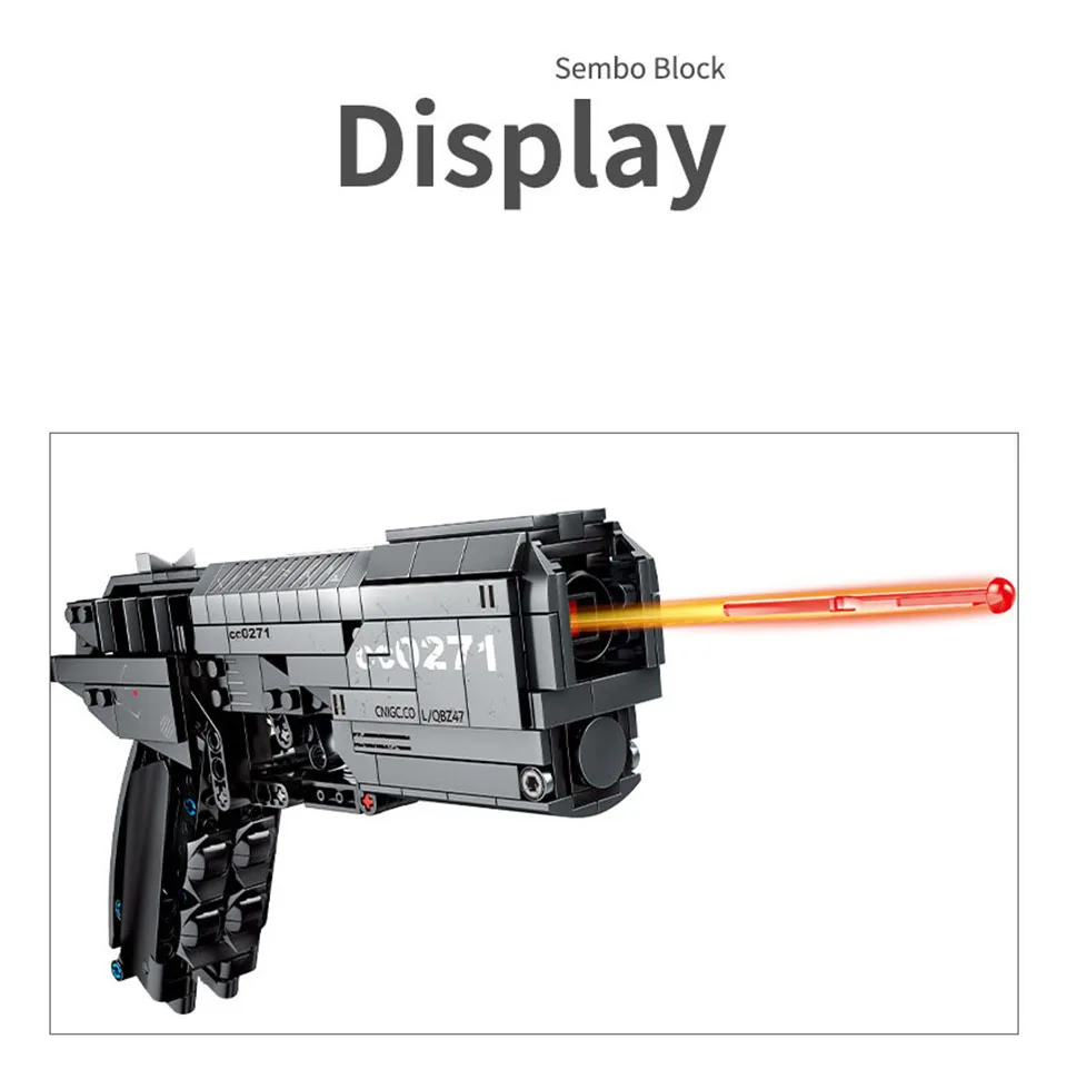 

SEMBO City SWAT Military Signal Gun Pistol MOC Set Technic 3D Model Building Blocks Kit Weapon Diamond Mini Bricks Toy for Kids