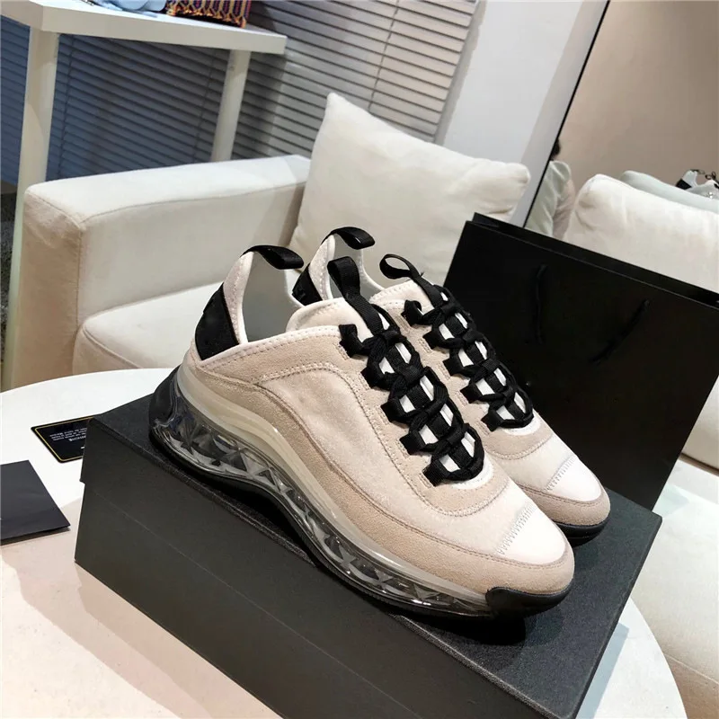 

2020 autumn new color-collage small white shoes women's transparent air cushion bottoms with sneakers casual shoes.