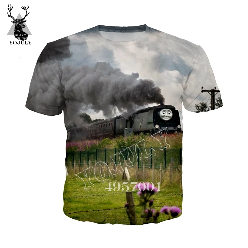 22 YOJULY/Детская футболка с 3D принтом поезд грузовик Harajuku футболки для мальчиков и девочек Летняя детская модная Повседневная Толстовка Топ с короткими рукавами Y216 - Цвет: 22