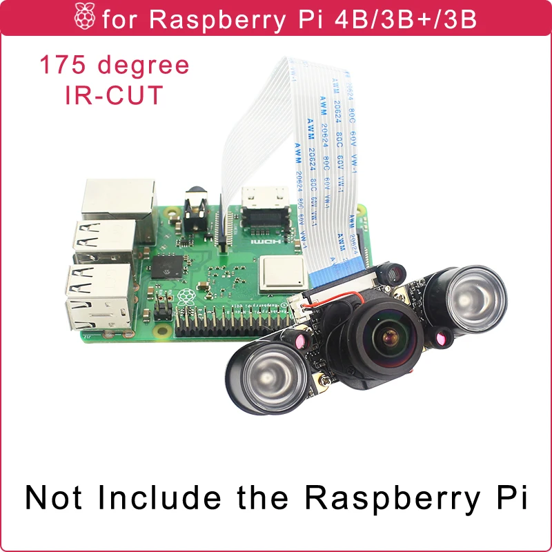 Raspberry Pi 4 Камера Ночное видение IR CUT рыбий глаз фокусное Регулируемый
