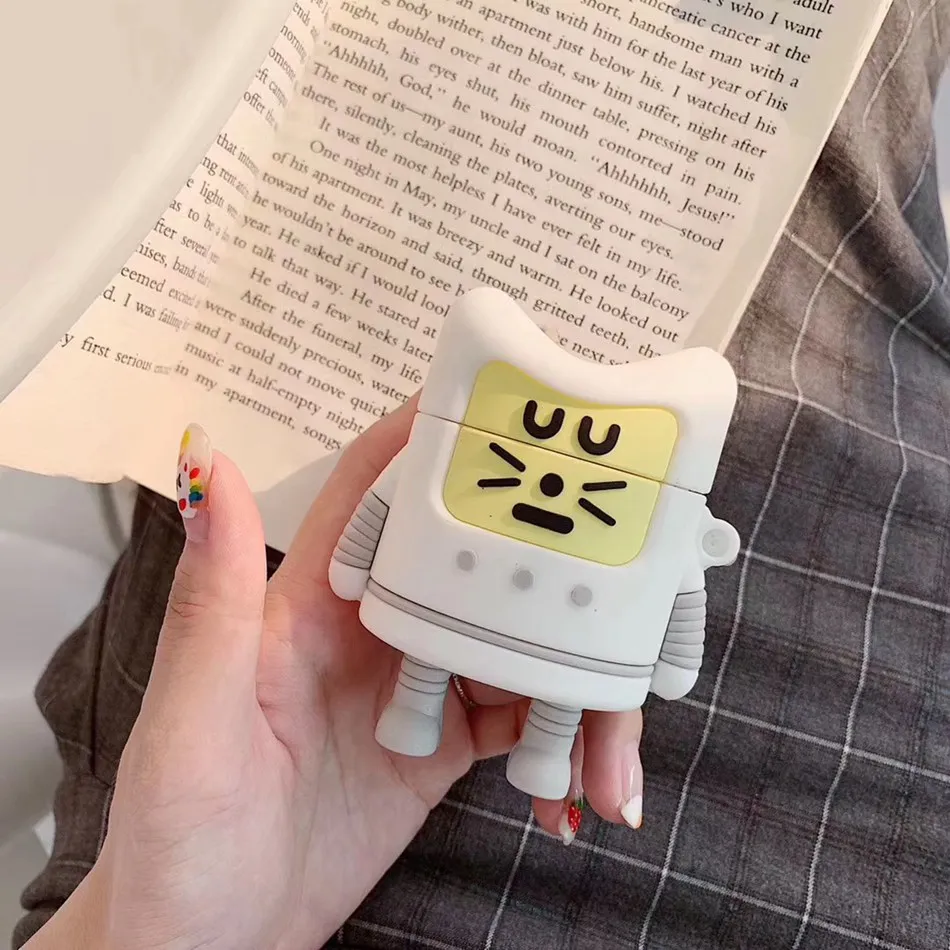 741E 3D чехол для наушников для AirPods, силиконовый чехол с милым мультяшным изображением сакуры, Розовая звезда, Крыло ангела, чехол для Apple Air pods, 2 кольца на палец - Цвет: 741E