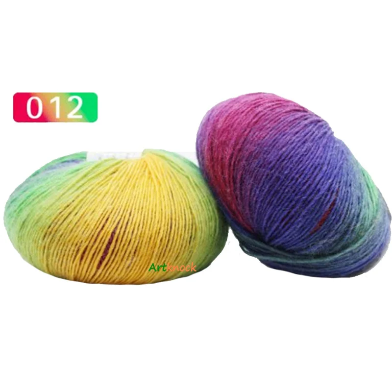 12 1pc 50 г Радужная пряжа, шерстяная пряжа для вязания крючком, необычная пряжа для вязания Ланы, пряжа для ручного вязания, цветная мягкая тонкая пряжа - Цвет: 12 1pc