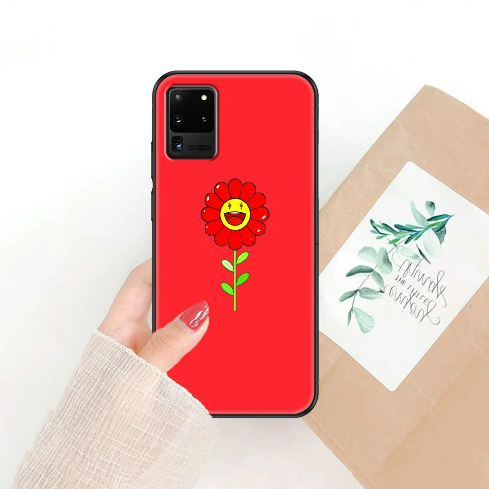 

Murakami Flower Phone case For Samsung Galaxy Note 4 8 9 10 20 S8 S9 S10 S10E S20 Plus UITRA Ultra black painting funda pretty