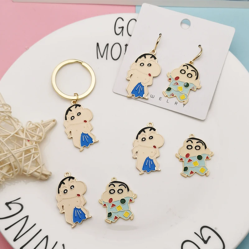 

10pcs Alloy Cartoon Boy Enamel Charms Pendants Fit DIY Jewelry Accessory Gold Tone Take Bath Boy Charms Earring Key Dangle YZ793
