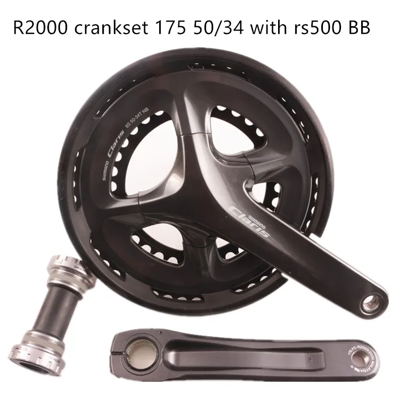 Shimano Claris R2000 шатун 8 скоростей Дорожный велосипед 170 50 34t с rs500 каретка Аксессуары для велосипеда - Цвет: 175mm 50-34