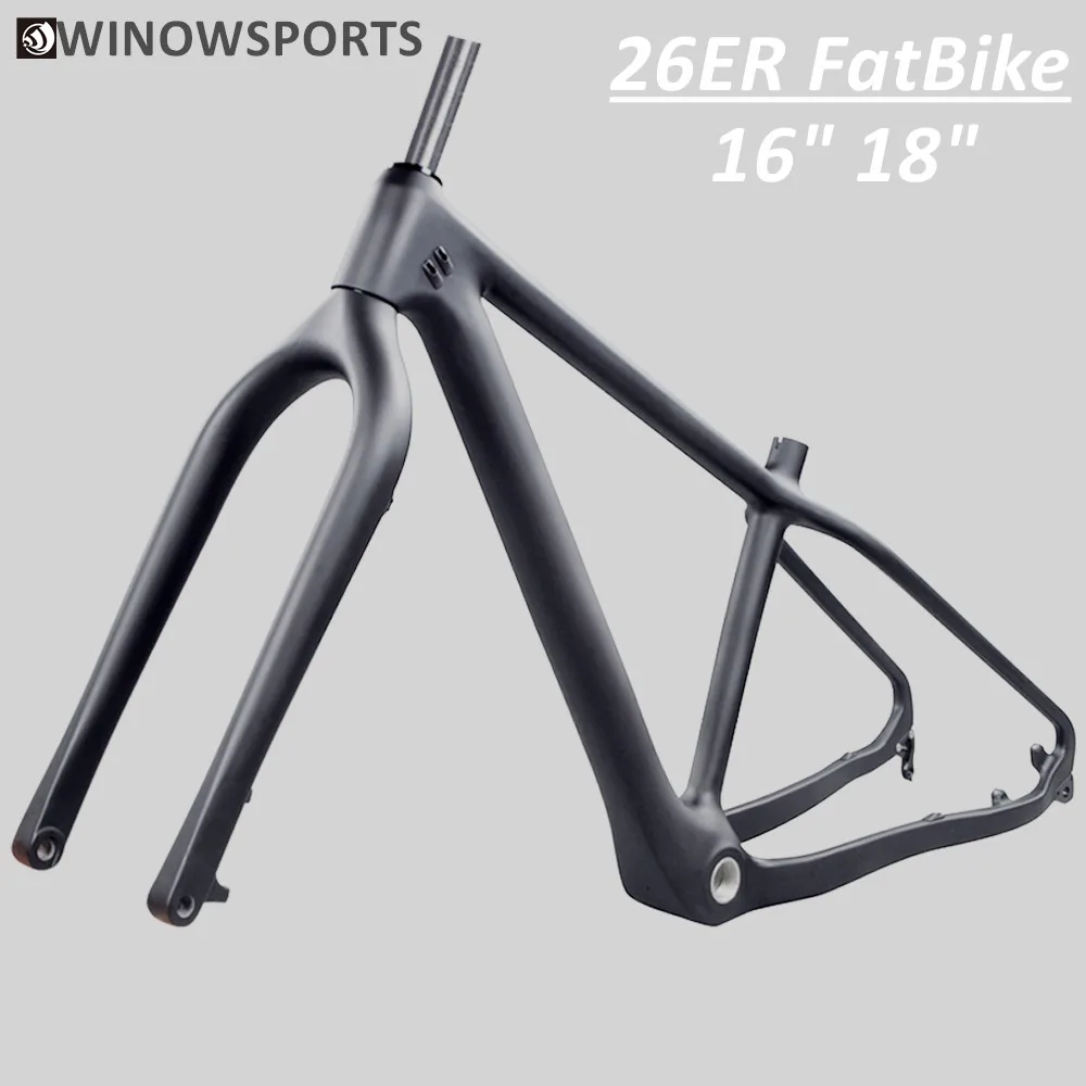 Новая 16/18 дюймовая углеродная рама для велосипеда 26er mtb Fatbike 26 × 4 8 полных шин