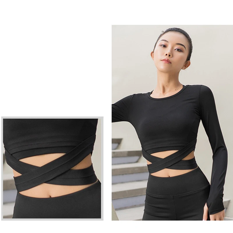 Женский спортивный комплект из 3 предметов бесшовный для йоги полиэстера розовая