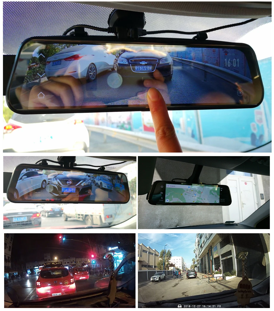 Android 8,1 4G Автомобильный видеорегистратор 1" поток зеркало заднего вида FHD 1080P ADAS DashCam камера видеорегистратор авто регистратор видеорегистратор gps Видеорегистраторы