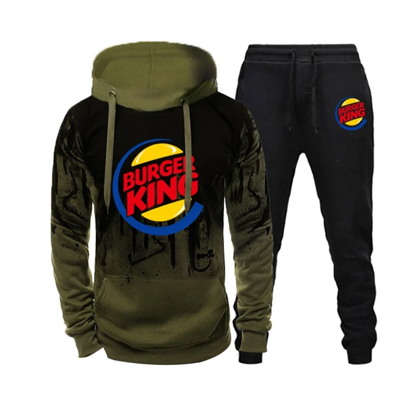 

Men's Ink-Splashing Printed Hoodie And Two-Piece Pants Men's Casual Suit Men's Tracksuit Set Men's Clothing