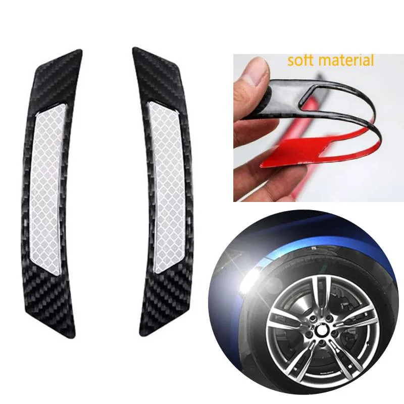 

Set Reflective Sticker SideBody Trim 2pcs Wheel Bumber Carbon fiber Eyebrow