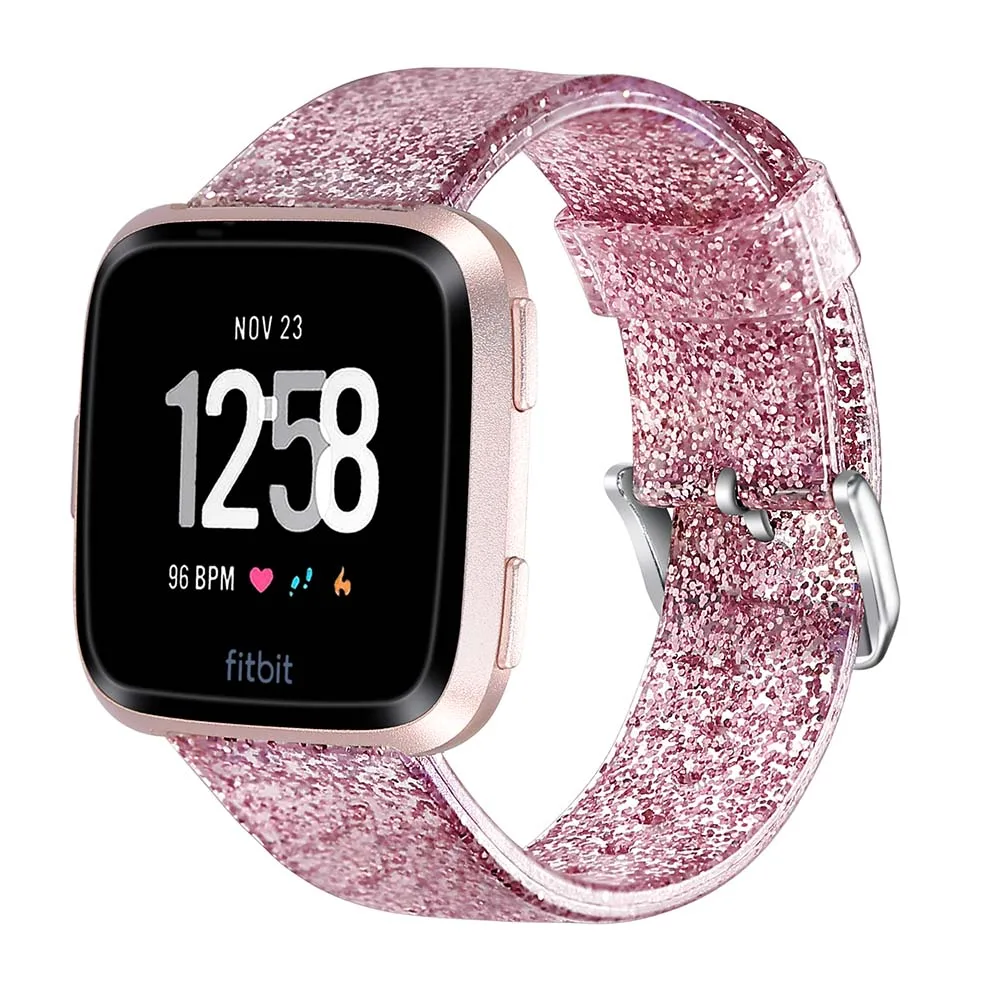 For Fitbit Versa 2 Strap 22mm Smart Watch Gold Bling Glitter Soft Wrist Band Silver Replacement Bracelet | Электроника