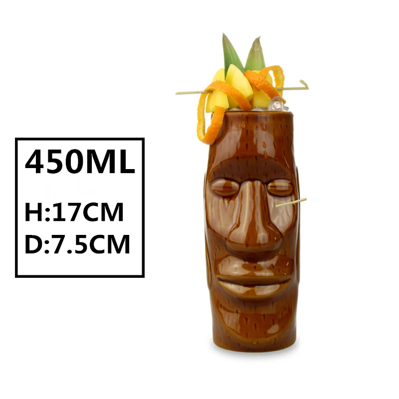 Новые Hawaii Tiki кружки, кружки для коктейлей, пивные кружки для напитков, кружка для вина, керамическая Пасхальная кружка Tiki, кружка 450 мл - Цвет: A