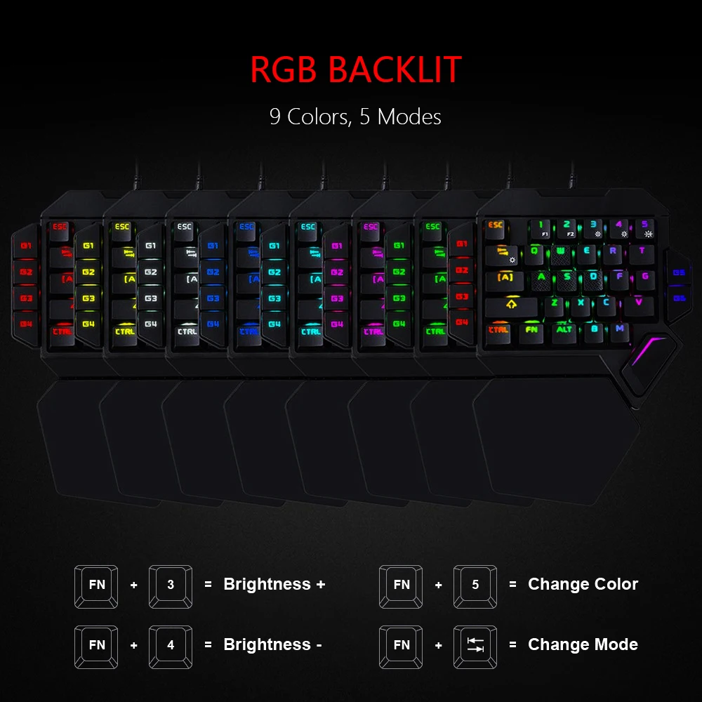 Механическая игровая мини-клавиатура K50 RGB с подсветкой портативная для ПК PS4 Xbox