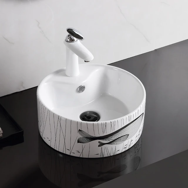 Creative above counter basin small size rectangular washbasin household
