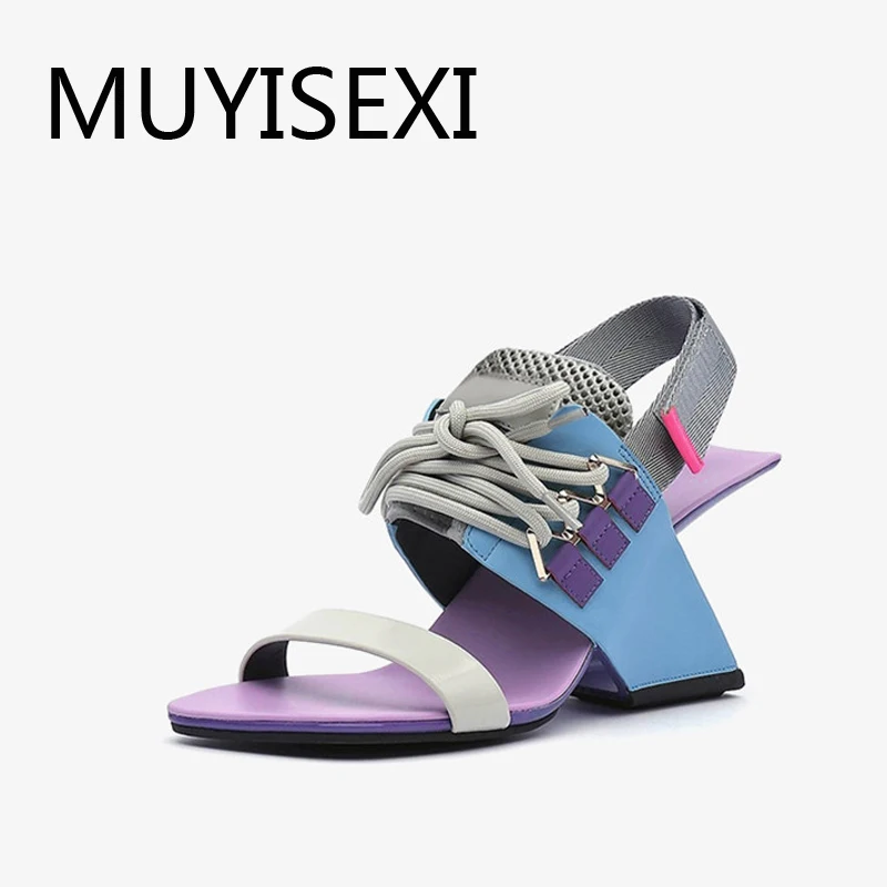 Женские Модные босоножки из натуральной кожи высокого качества с открытым