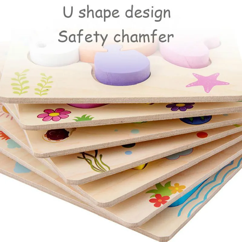 Детские деревянные 3d игрушки-головоломки в виде животных/транспортных средств