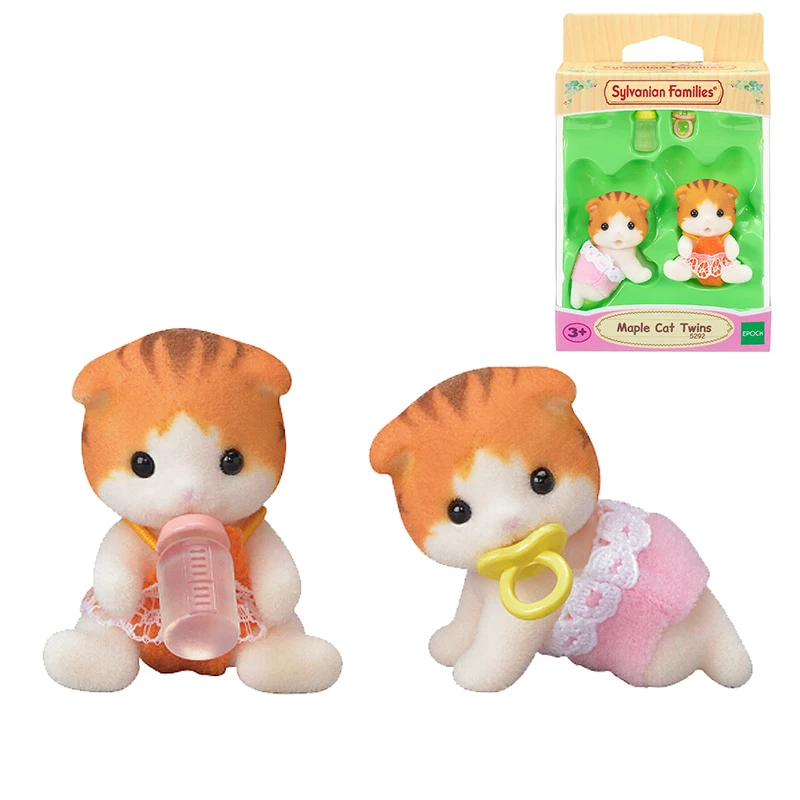 

Sylvanian Families Dollhouse Furry Baby Doll Accessories Maple Cat Twins Girl Gift New in Box 5292