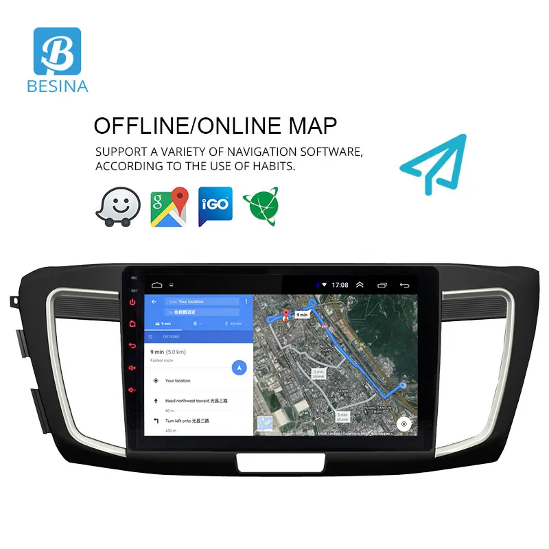 Besina Android 10.0 Car Multimedia Player For HONDA ACCORD 9 2013 2014 2015 WIFI GPS Navigation 1 Din Radio Stereo Audio IPS | Автомобили