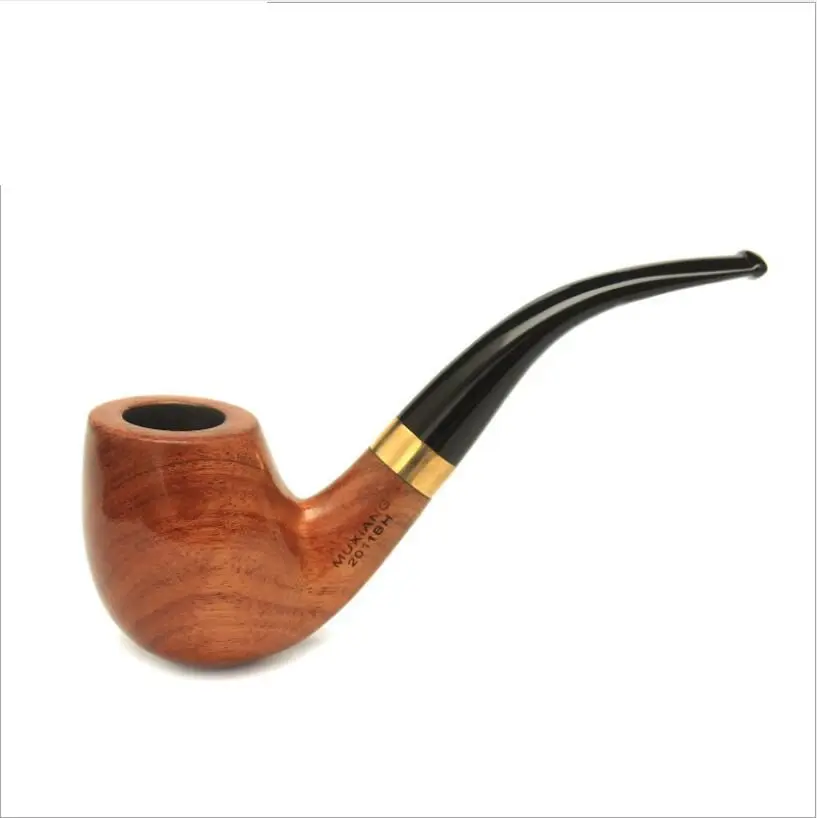

classic rosewooden bent stem smoke pipe Acrylic mouthpiece smoking accessories tobacco pipes men's gifts