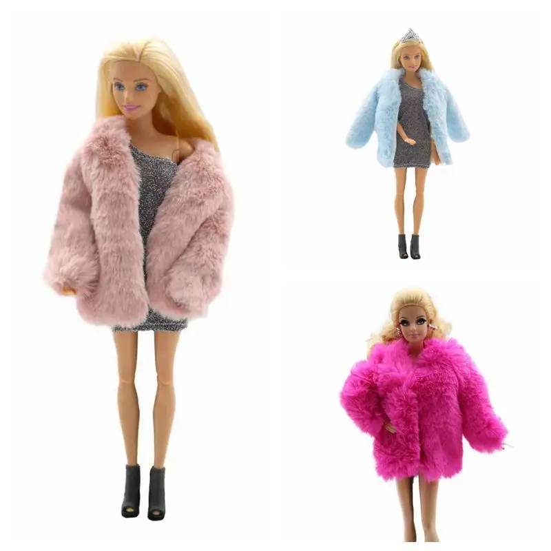 

1/6 BJD Accessories High Quality Winter Handmade Jacket Doll Outfits For Barbie Doll Clothes Soft Fur Coat DIY Toys For Children