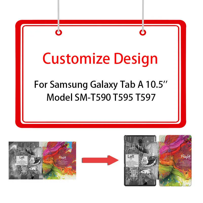 MTT PU кожаный чехол для samsung Galaxy Tab A 10,5 T590 T595 магнит умный чехол для samsung Tab A 10,5 ''SM-T590 чехол для планшета - Цвет: Custom Design