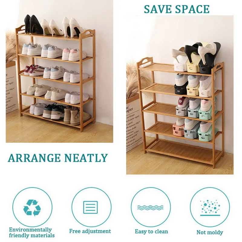 Регулируемые стеллажи для обуви органайзер с поддержкой компактный шкаф