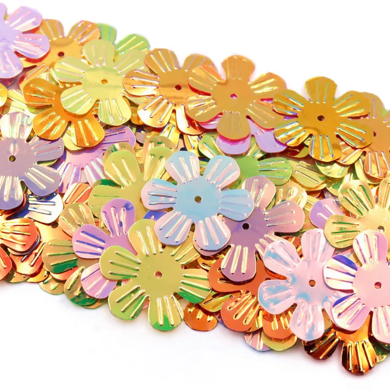 400 шт./упак. разноцветные сливовые цветы из ПВХ с блёстками центральным