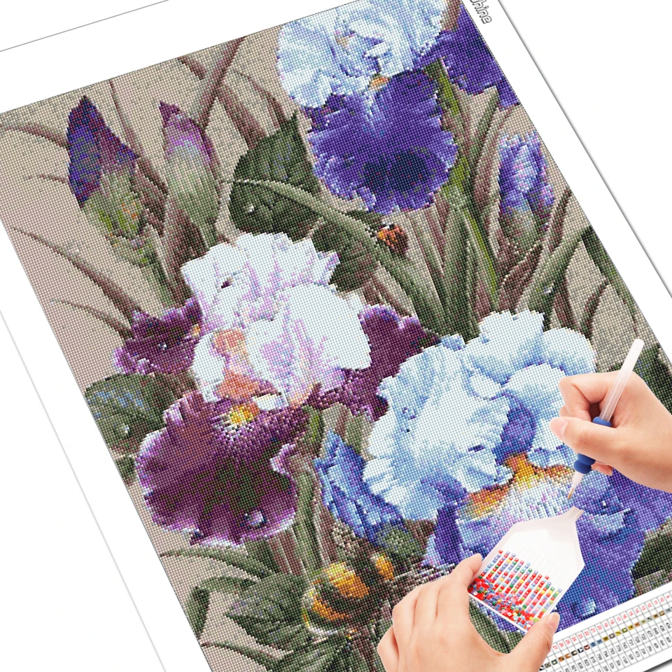 EverShine Diamond Mosaic Flowers Picture Of Rhinestones Full Round Embroidery Cross Stitch Paint With Diamonds | Дом и сад