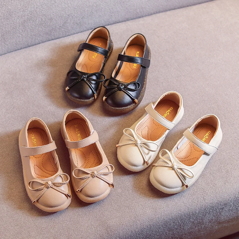 Весенняя детская обувь с бантом из натуральной кожи платье принцессы для