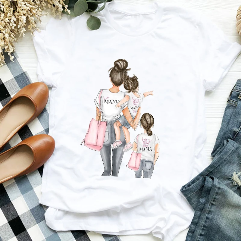 

Women Shirt Love Fashion Clothes Daughter Mom 90s Cartoon Mother Fashion Ladies Graphic Printed Tee Top Tshirt Female T-shirt